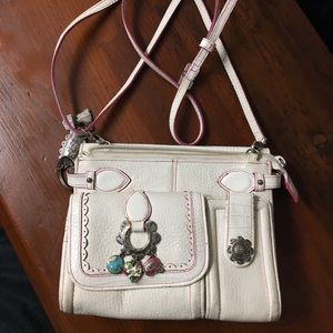 Brighton White Leather Crossbody Wallet Handbag